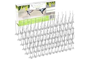 ANYTIME GARDEN Taubenabwehr, taubenschreck für Balkon - Edelstahl Taubenspikes – Robuste Taubenabwehr - Gut geeignet gegen Vögel, Krähen und Spechte - Einfache Montage - Länge 3m Clips Zusammen