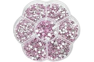 JAONLD 2500 Pcs Strass Termoadesivi per Tessuti brillantini per Tessuti Strass Termoadesivi 7 Taglie 1,5~4,8mm Brillantini per Termoadesivi per Vestiti, Scarpe, Regali Artigianali DIY (Rosa)