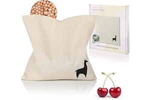 Nordstern Cuscino termico con noccioli di ciliegia, 24 x 25 cm, cuscino per forno a microonde, regalo per donne e uomini, con rivestimento in 100% cotone