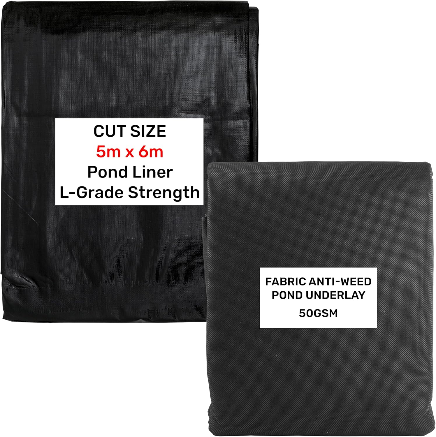 AP Supplies 5m x 6m Pond Liner 200GSM with Underlay 50GSM – Heavy Duty Flexible Garden Pond Liner & Protective Eco Underlay for Koi Ponds, Wildlife Ponds & Water Features – UV & Tear Resistant