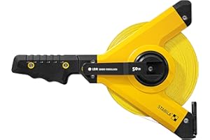 STABILA Taśma miernicza do ramy LBM 1000 włókno szklane, 50 m, taśma pomiarowa z włókna szklanego ze skalą metryczną i ochroną przed zagięciem, uniwersalny haczyk, odporna na pękanie, dokładność MID