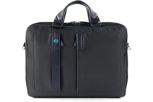Piquadro P16 Aktentasche mit zwei Griffen aus Leder und Stoff, zwei Fächer