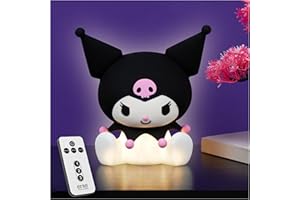 Get Trend Kuromi Sanrio Lámpara LED Recargable USB con Mando y 3 Modos de Iluminación, Luz Silicona de Noche Decorativa para Dormitorio y Hogar (Kuromi)