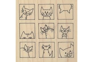 PERSONAL IMPRESSIONS Art Stamps 8370G LM Cat Blocks, Black