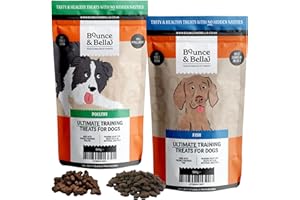 Grain-Free Dog Training Treats – 2 Pack: Poultry (500g) & Fish (500g) (1000g Total) | Crunchy, Hypoallergenic Bites | Bounce and Bella