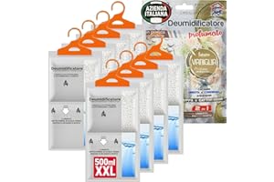 TECH IT EVOLUTION Deumidificatore Armadio Profumato alla Vaniglia 8 Pack x 230g-500ml Sacchetti Deumidificatori Antimuffa Assorbi Umidità Elimina Umidità e Cattivi Odori per Armadi, Camere Da Letto, Bagno Cucina