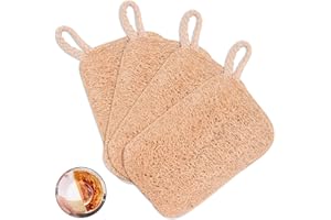 BoloShine Pack of 4 Natural Loofah Sponge, Natural Loofah Bath Sponge, Natural Loofah Shower Sponge, Remove Dead Skin, Biodegradable Loofah Sponge for Kitchen, Bathroom