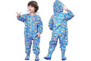 JinBei Bambino Impermeabile Bambini da Pioggia con Cappuccio Ragazzi Antipioggia Giacca Tuta Ragazze Tasca Cerniera Portatile Sportivo Jogging Impermeabili Scuola Unisex Bimbo Bimba 1-10 Anni