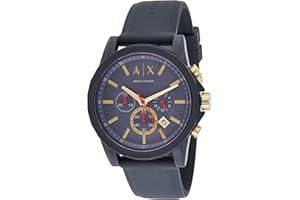 Montre Chronographe Armani Exchange pour homme, montre en silicone, taille du boîtier de 44 mm