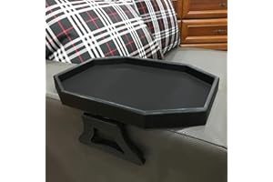 Forzaddik Side Tables Sofa Armrest Clip-On Table, Recliner Armchair Organizer Tray (Black), Food Grade Plastic Material