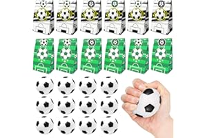MEANJU 24 Pezzi Gadget Calcio Compleanno Bambini, Mini Pallone da Calcio, Sacchetti Compleanno Bambini Calcio, Palle Antistress, Calcio Festa Regalo