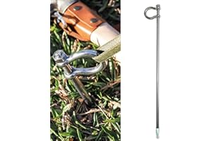 NACETURE Dog Tie Out Stake - Stainless Steel Heavy Duty Dog Stake for Outside, Dog Anchor for Dog Tie Out Cable for Yard, Free Swivel Dog Stake Camping Gear (40CM)