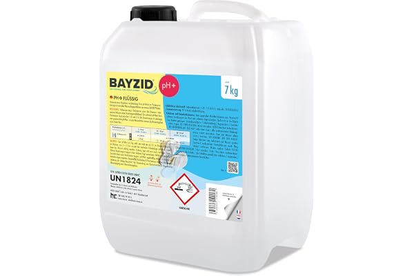 BAYZID® pH Plus Liquide - Augmenteur de pH pour Piscine - Bidon de 7 kg - Compatible Tous Traitements - Qualité Pure et Stable