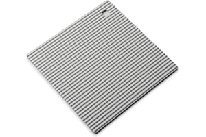 Zeal Silicone Trivet Mat Kitchen Worktop Protector for Hot Pots and Pans (18 x 18cm) – Heat Resistant Mat, Non Slip Square Trivet, French Grey