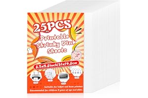 WOOWAIR 25 Pezzi Pellicole Termoretraibili Stampabili, Magica Shrink Plastic, Fogli Plastica Termorestringente, Carte Termoretraibili Ideali per Progetti Fai-da-te e Artigianato (21 x 14,8 cm)