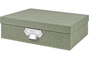 Rössler Papier 1343452670 - S.O.H.O. Caja de almacenamiento con asa y etiqueta inscribible, Special Line Sage, 337 x 105 x 255 mm, 1 pieza