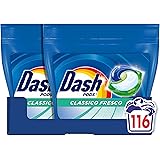 Dash Pods Detersivo Lavatrice In Capsule, 116 Lavaggi (2x58), Classico Fresco, Rimuove Le Macchie, Efficace A Freddo Anche E 