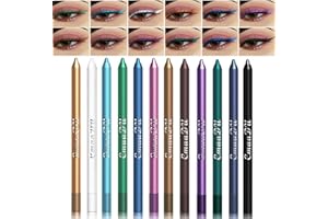 Holzsammlung 12 Couleurs Ensemble d'eye-liner,Eyeliner étanche,Couleurs Crayon Eye-liner, paupières Crayons à sourcils Stylo cosmétique Kit de Kit de maquillage