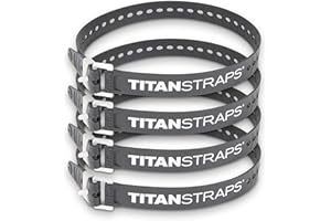TITANSTRAPS Titan Industrial Straps - Safety Strap Set to Secure Splits, Cargo Bikes, Garden Hoses, Wood Working Projects - 70 lb. Working Load, 30" Length, Black, 4-Pack