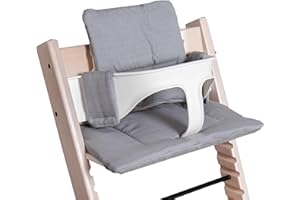 Hoppediz Hochstuhl Sitzkissen Set, passend für Stokke Tripp Trapp, 2-teilig, 100% Bio-Baumwolle, Design Kos