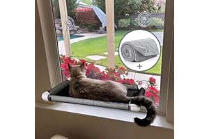 Afufu Amaca per Gatti da Finestra, Amaca per Gatti con Una Copertina, Lettino da Finestra per Gatti, 4 Grandi Ventose, può Contenere Fino a 15kg