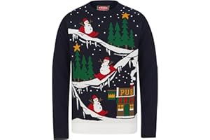 Tokyo Laundry Men's Merry Christmas Wrapping Paper Print Novelty Xmas Jumper