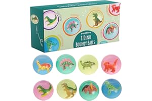 THE TWIDDLERS - 8 Dinosaurier Hüpfkugeln aus Gummi Flummibälle 4,2 cm, Kindergeburtstage, Dino-Party-Tütenfüller und Geschichtsprämien im Klassenzimmer