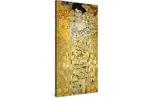 PICANOVA – Gustav Klimt Portrait of Adele Bloch-Bauer 50x100cm – Premium Canvas Art Print – Canvas Print Wall Art Decor Picture Stretched on Wooden Frame as Gallery Artwork