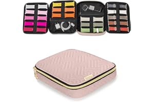 Teamoy 26 Watch Strap Travel Case, Watch Strap Storage Case for All Series of Watch Straps, Watch Strap Organiser, Carry Bag, Bag Only, Light Pink