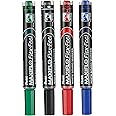 Pentel Maxiflo Flex-Feel White Board Marker Wallet 4-Pieces, Assorted