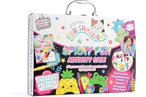 HINKLER Bookoli Colour and Carry Squishmallows Spray Pen Art Activity Kit | Kids Creative Craft Set with Spray Pens, Stencils & Art Book | Original Squishmallows Carry Case | Arts & Crafts Gift for Children