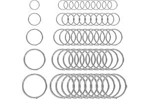 XUEFENFEI 50 Stück Edelstahl Schlüsselringe, 30/28/25/20/15mm, Glatte Oberfläche Schlüssel Ringe, für DIY Handwerk Anhänger, Haustier Namensschilder und Glocken