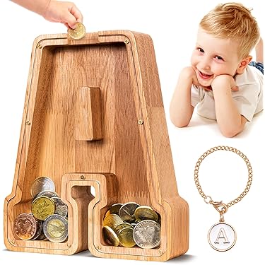 Salvadanaio In Legno Orange Tree: Regalo Artigianale Per Bambini – Forma Classica E Design Naturale - 3