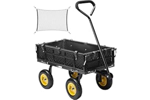 VIVOHOME Carrello da Giardino in Rete d'Acciaio Resistente Capacità 181KG Pieghevole con Lati Rimovibili per Festival Shopping Campeggio Giardino