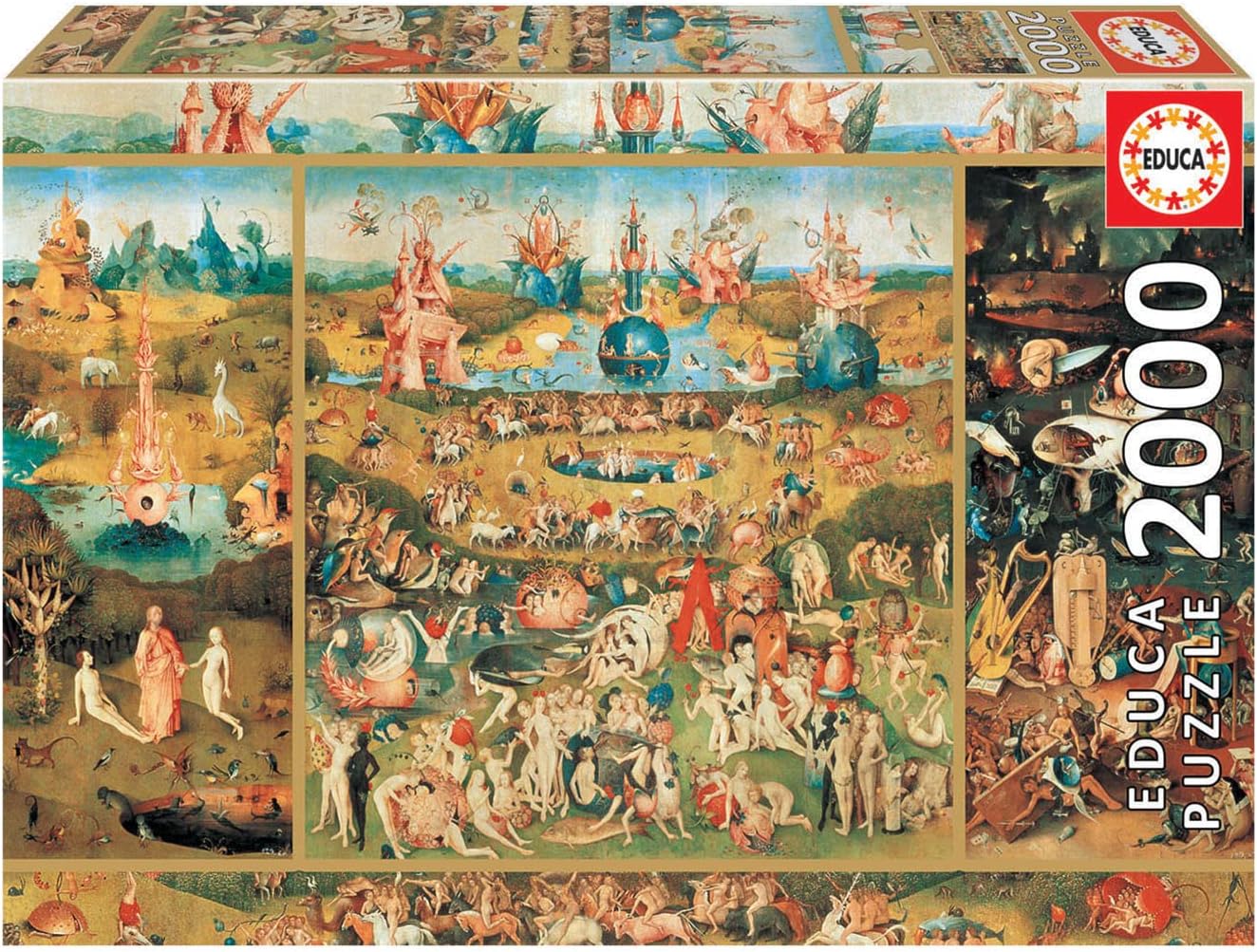 Educa - Puzzle de 2000 Piezas para Adultos | El Jardín de Las Delicias. Incluye Pegamento Fix Puzzle. A Partir de 14 años (18505)