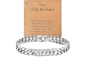 Aidenn 13th 16th 18th 21st 30th 40th 50th 60th 70th Birthday Gifts for Men Boys, Cuban Chain Bracelet Mens Birthday Gifts for Him Grandad Dad Son Brother Friend, Birthday Gift Ideas