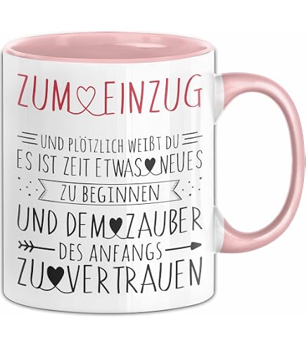„Dann Zieh Doch Aus“-Tasse – Lustiger Umzugsspruch, Beidseitig Bedruckt, Spülmaschinengeeignet, 330 Ml, In Weiß/Rot