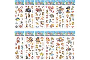SUNYOVIME Paw Patrol 3D Sticker Kinder Kleinkinder, 12 Blätter Puffy Aufkleber Anime Set, für Belohnungsaufkleber, Mitgebsel Kindergeburtstag Gastgeschenke, (RT001)
