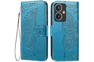 EASSGU Funda para Redmi 13C 5G / Redmi 13R 5G (6.74" Inches) Flip Folio Carcasa Magnética de Cuero para Teléfono con 3 Ranuras para Tarjetas 1 Wallet, Case - Azul