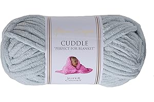 Utopia Crafts Cuddle Super Chunky Chenille-Garn zum Stricken und Häkeln, 100 g – 60 m, Hellgrau