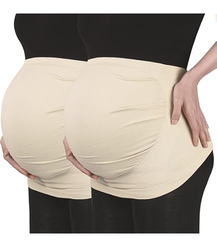 Carriwell Ceinture De Soutien Grossesse | Ceinture De Maternité Réglable Avec Fermeture Velcro | Soulage Les Douleurs Lombaires & Soutient Le Ventre | Discrète Sous Les Vêtements | S/M
