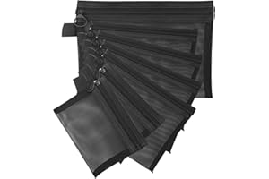 NVGVUP 7 małych kosmetyczek nylonowych, z zamkiem błyskawicznym, z siateczki, z zamkiem błyskawicznym, przezroczysta torba do przechowywania kosmetyków, przyborów biurowych