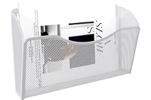 JEBELE Portadocumenti Muro Ottimizza lo Spazio, Porta A4 Parete per Ufficio e Casa, Raccoglitore da Parete in Metallo per Riviste Documenti e Fogli, Bianco