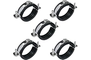 AERZETIX - Set di 5 - Fascette isofonico - supporto di fissaggio con guarnizione - per tubo Ø2'' 57-62mm - DIN EN 10111 - in acciaio inossidabile A2 - da avvitare М8 - C49905