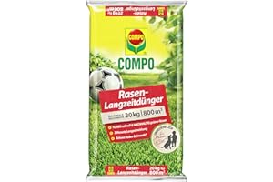 COMPO Rasendünger mit 3 Monaten Langzeitwirkung für Frühjahr und Sommer - tierfreundlich - Premium Rasen-Langzeitdünger - 20 kg für 800 m²