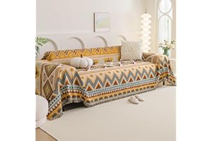 VanderHOME Copridivano Traspirante, Copridivano Estivo, Coperta da Divano Morbida e Accogliente, Copridivano Antigraffio Gatto,Copriletto Leggero Multiuso 180 * 300cm-Boemia