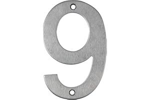 IBOO Edelstahl-Hausnummer zum Anschrauben, schwebende Optik, Design-Hausnummer (Nummer 9)