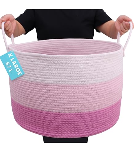 Lot De 2 Cubes De Rangement Tissés Rose - Pour Jouets, Vêtements De Bébé, Organisateur D'étagère Ou Placard