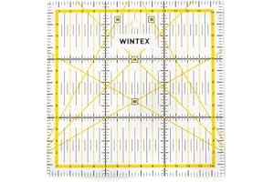 WINTEX Universal Ruler 15cm x 15cm Transparent 2 Colour Print with cm Grid and Angle Display in 30°/45°/60° Rotary Cutter Ruler Patchwork Ruler Craft Ruler - Ideal for Sewing and Crafts