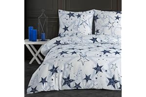 ‎BUYMAX Buymax® Bettwäsche 135x200 100% Baumwolle 4-Teilig Bettbezug - Bettwäsche-Sets 135 x 200cm mit 2 mal Kissenbezüge 80x80cm, ÖKO-TEX Renforcé-Bettdeckenbezüge Set mit Reißverschluss